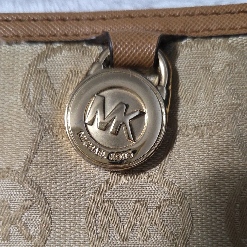 Michael Kors Beige and Brown Logo Tote